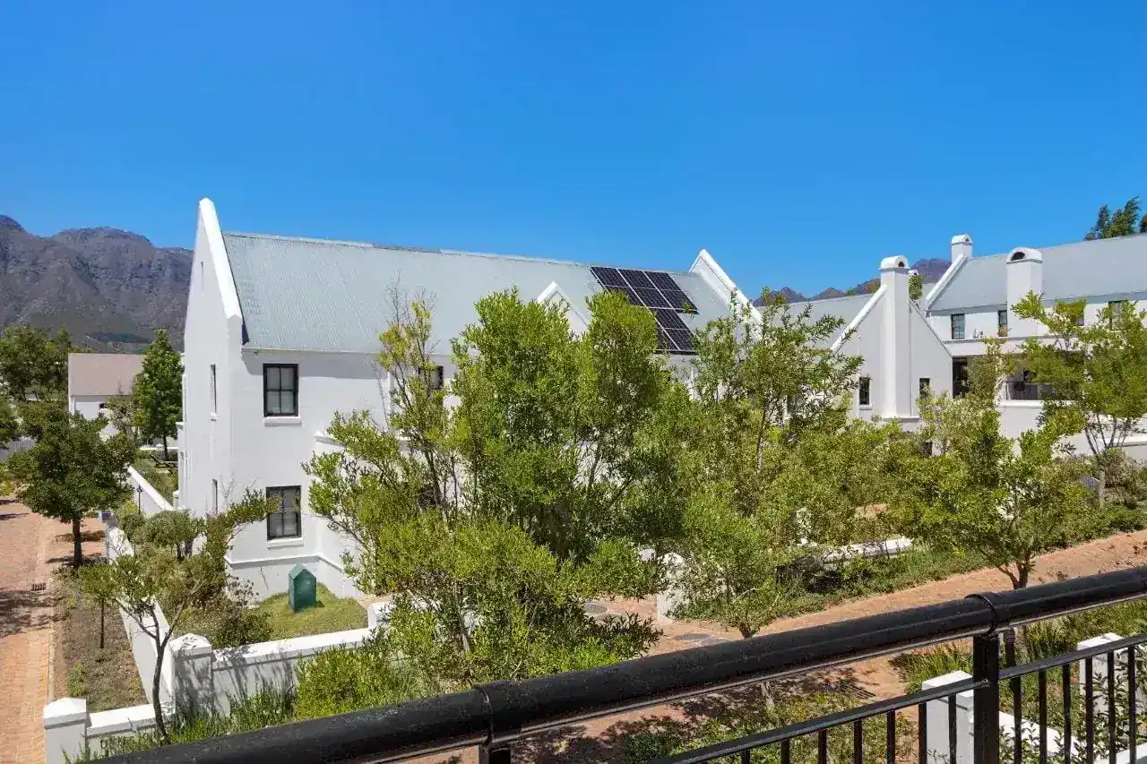 Lodge 40 garden and terrace at De Zalze Winelands Golf Estate