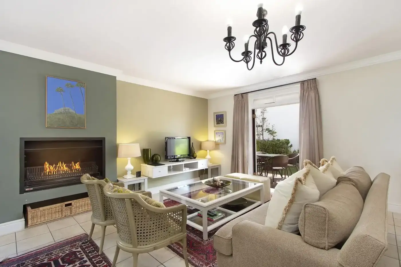 Lodge 16 open-plan lounge with garden views