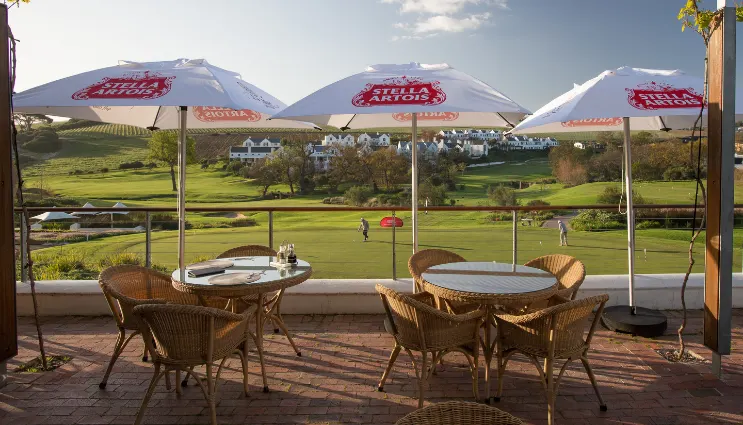 Terrace with course view