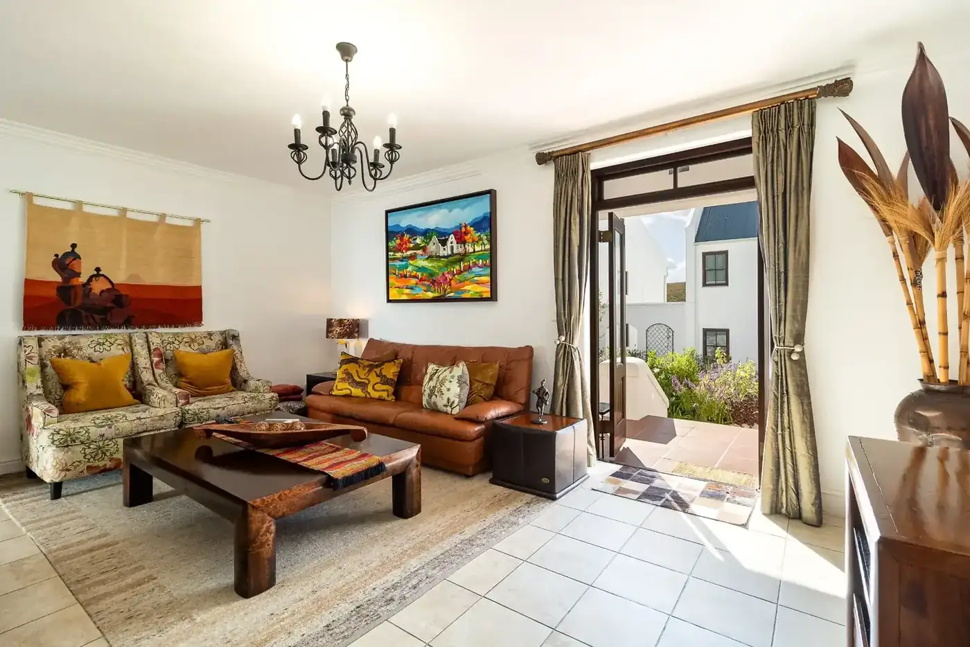 Lodge 14 open-plan lounge with garden views