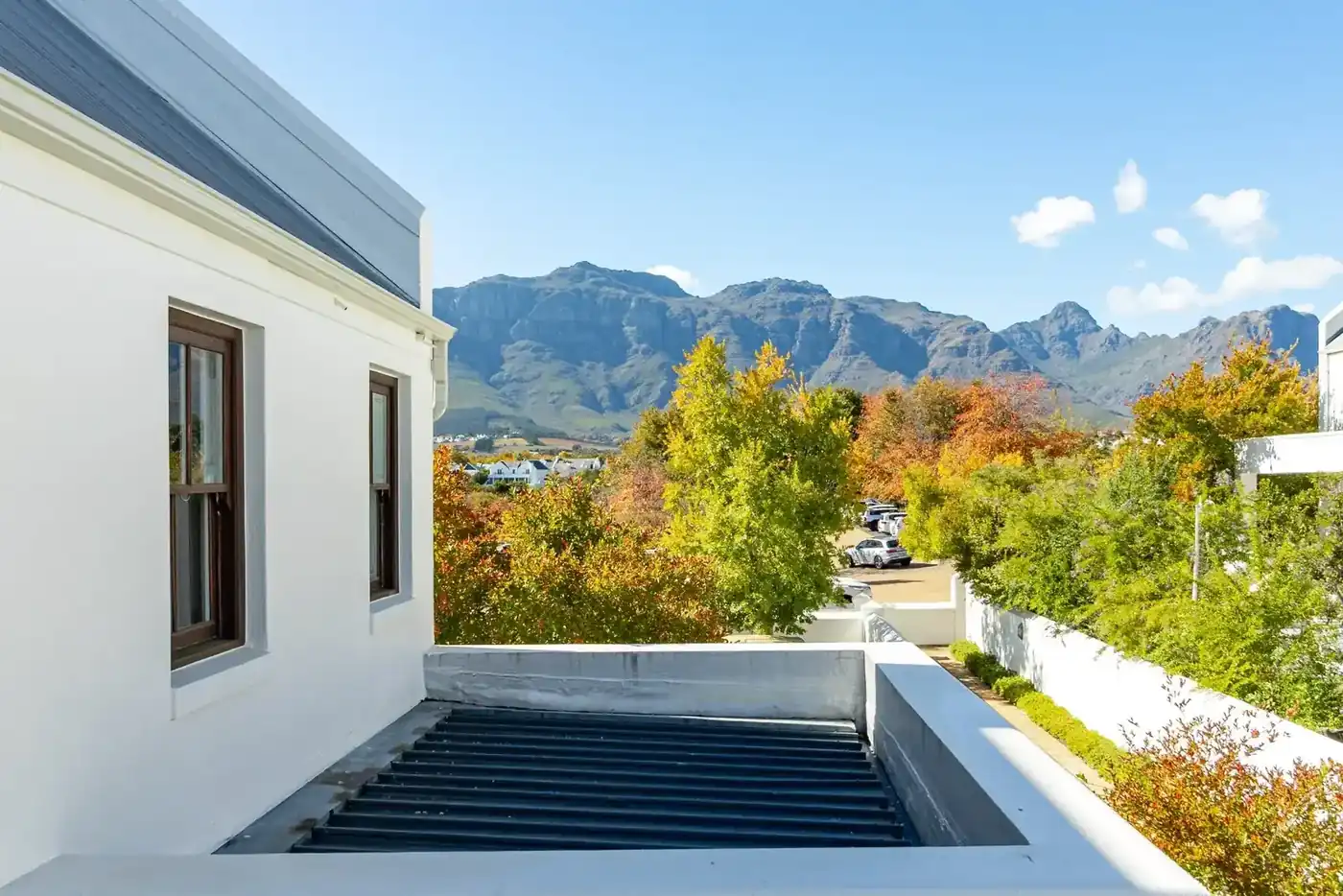 Lodge 24 garden and terrace at De Zalze Winelands Golf Estate