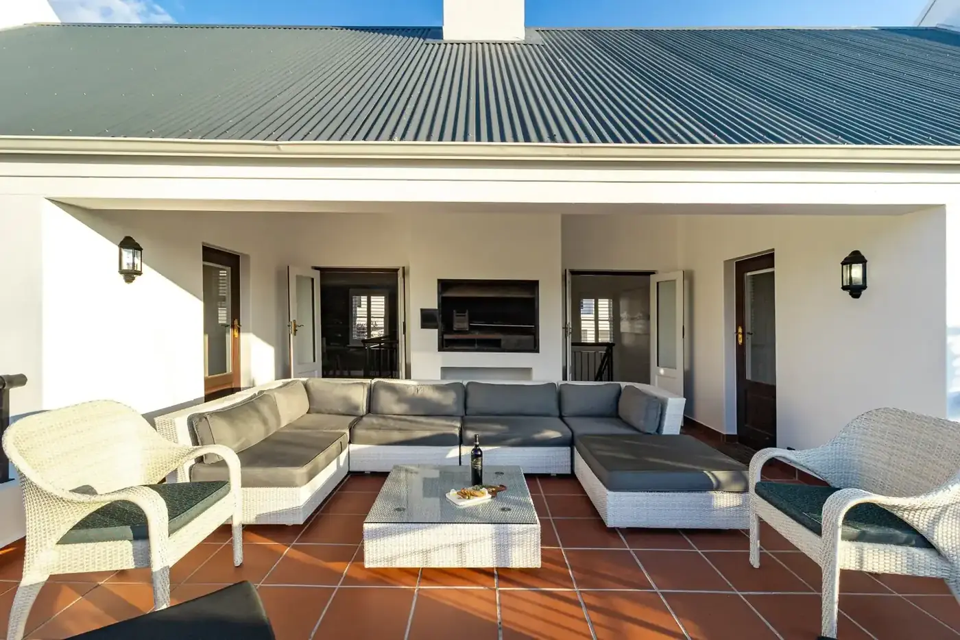 Lodge 3 open-plan lounge with golf fairway views
