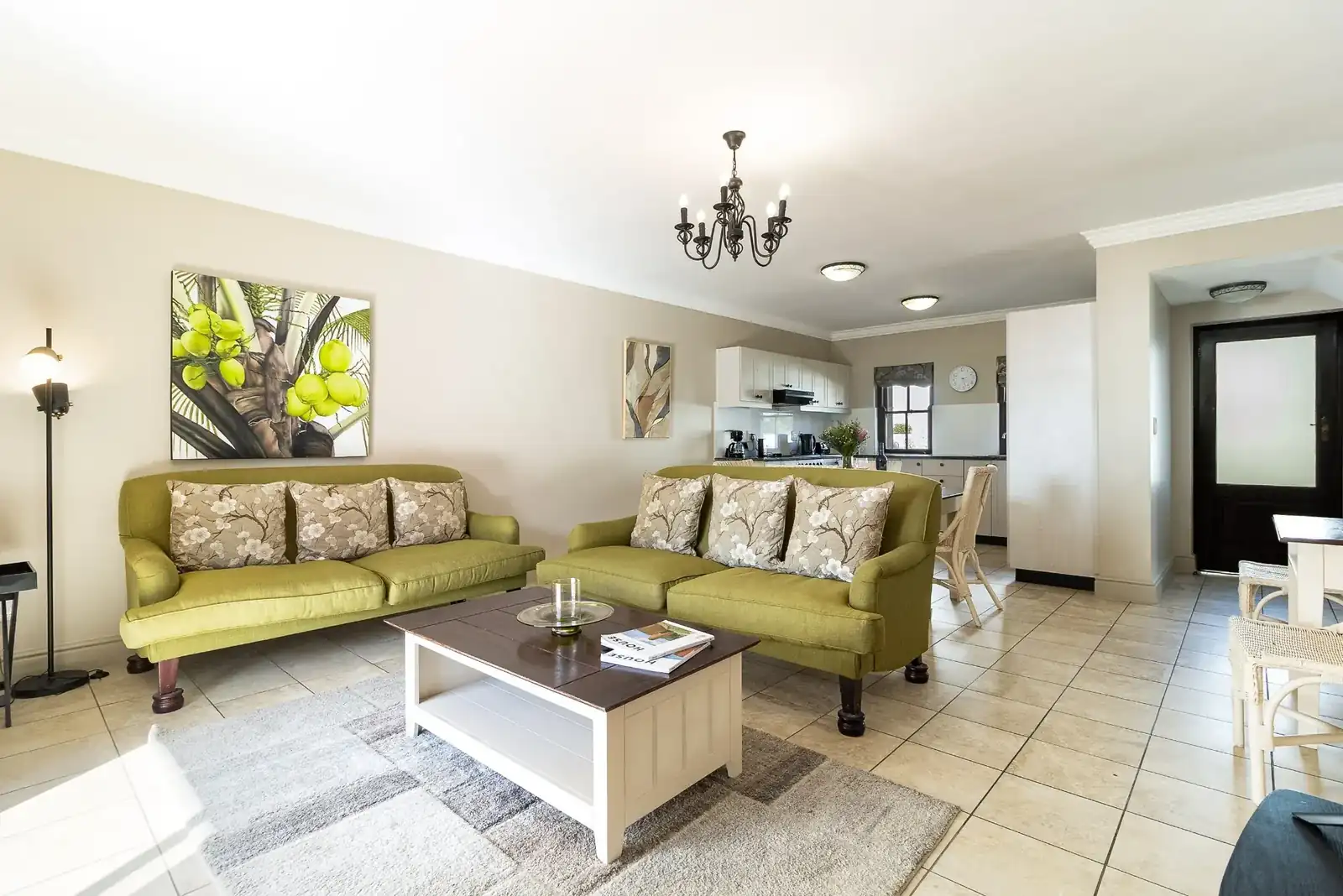Lodge 15 open-plan lounge with garden views