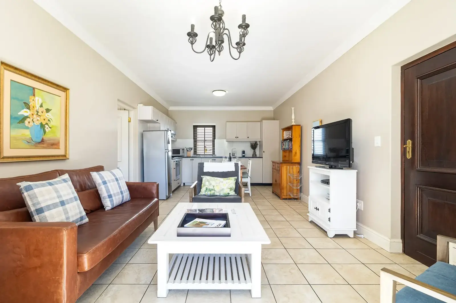 Lodge 19 open-plan lounge with garden views