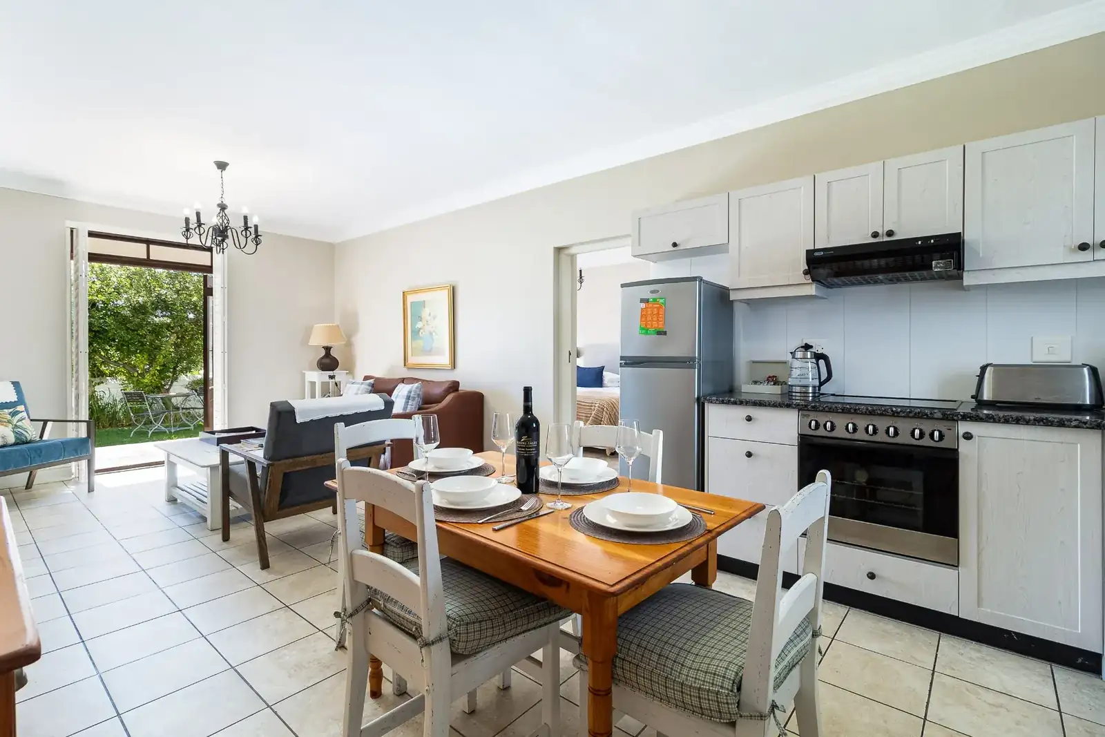 Lodge 19 living area with comfortable seating and TV