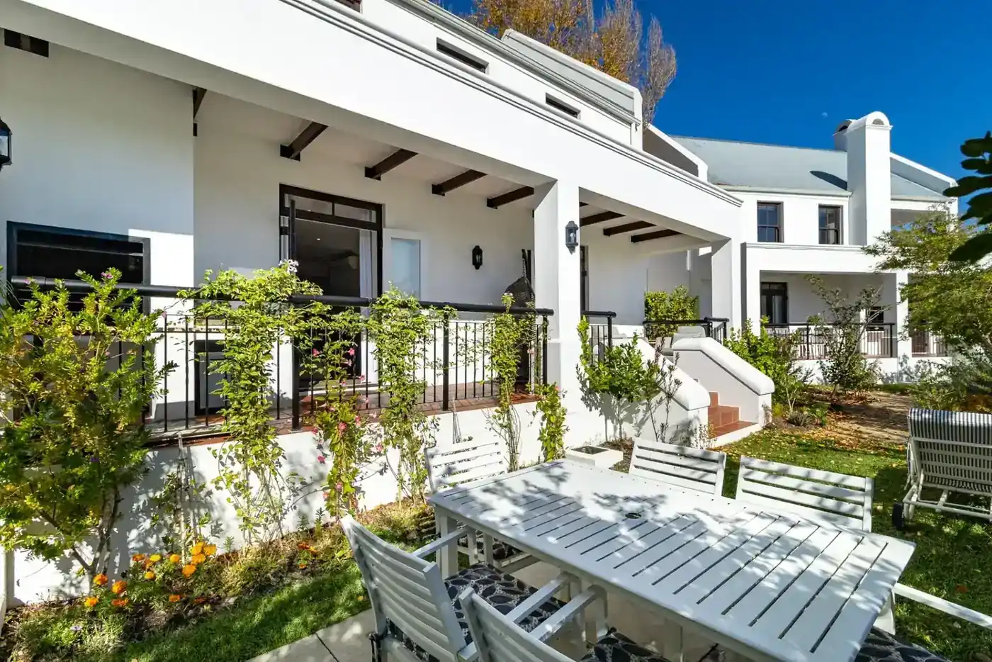 Luxury garden and terrace at De Zalze Winelands Golf Estate