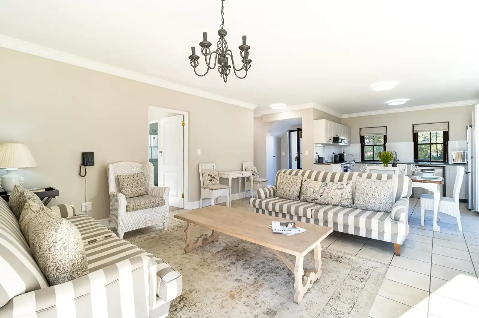 Lodge 26 open-plan lounge with mountain views
