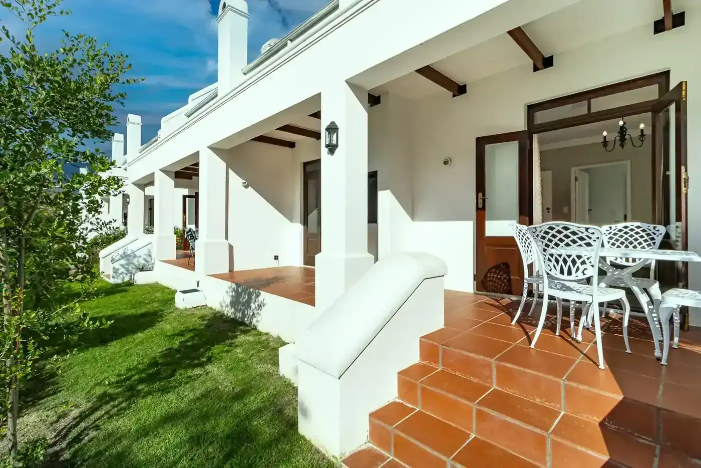 Lodge 15 garden and terrace at De Zalze Winelands Golf Estate